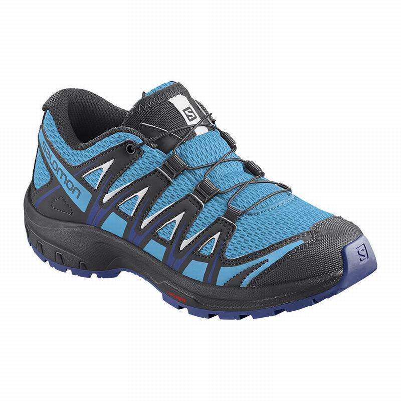 Salomon Israel XA PRO 3D J - Kids Trail Running Shoes - Blue/White (TUQM-86342)